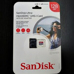 New SanDisk Ultra UHS-I Card with SD Adapter 128GB